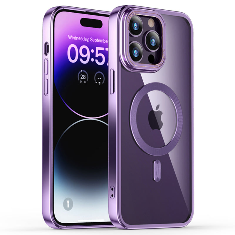 LUPHIE til iPhone 14 Pro etui TPU metal magnetisk telefoncover med kameralinseramme LUPHIE til iPhone 14 Pro etui TPU metal magnetisk telefoncover med kameralinseramme